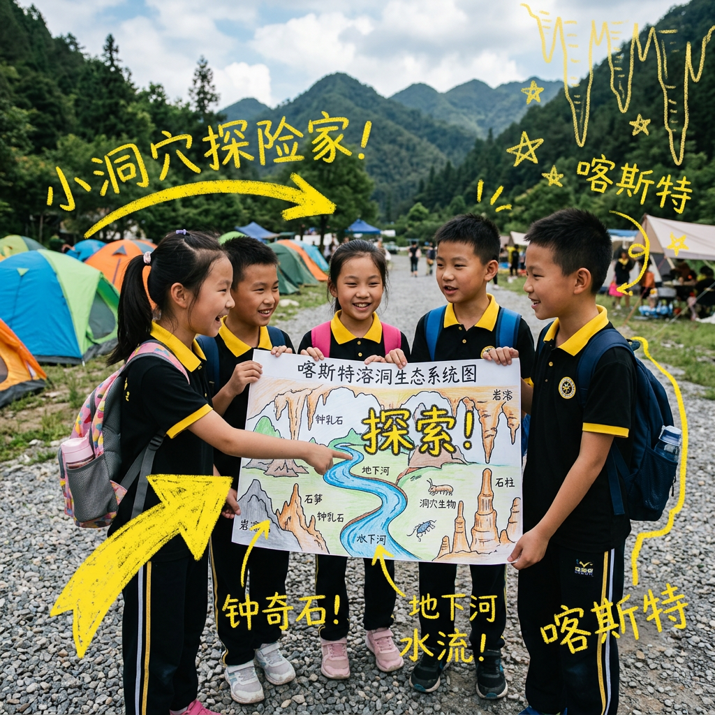 溶洞手绘地图
